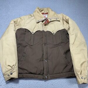 Vintage Field & Stream Jacket Mens 40 Long Brown Tan Western Quilted Canvas